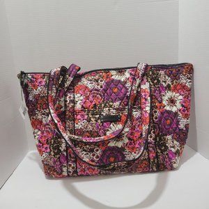 NWT $120 Vera Bradley Large Rosewood Miller Travel Tote Bag Itsy Ditsy